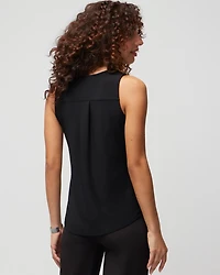 Matte Jersey Lace Notch Neck Tank