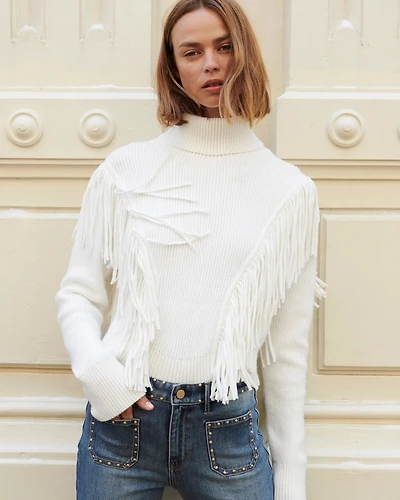 Fringe Turtleneck Sweater