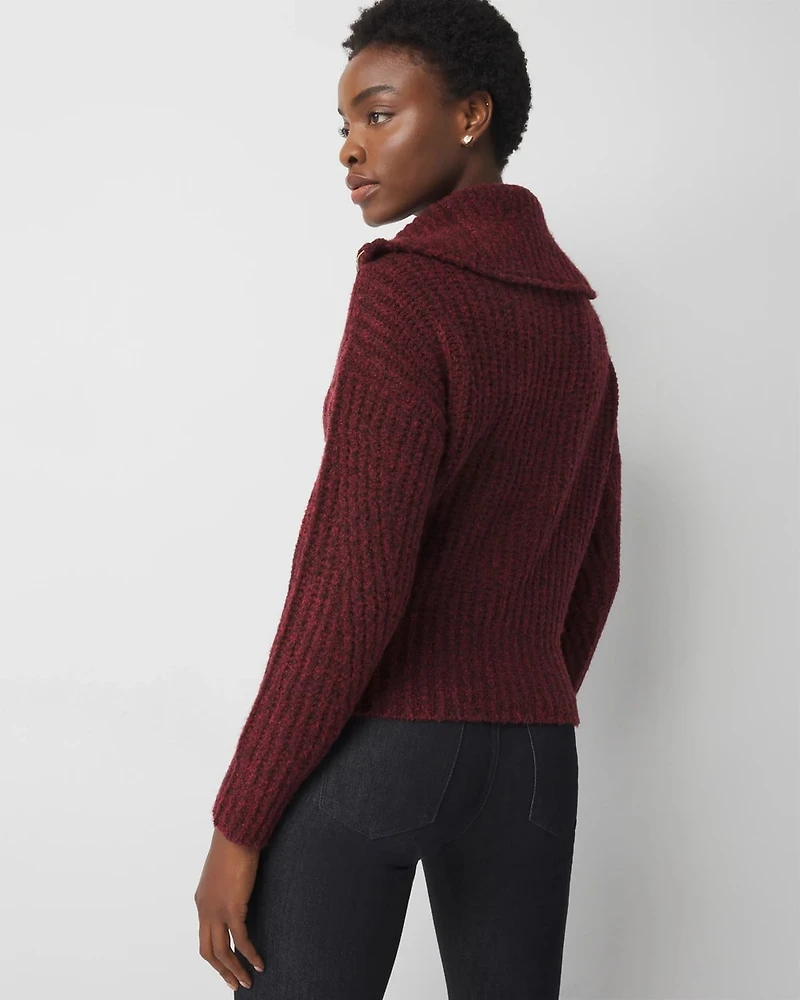 Half-Zip Boucle Sweater
