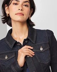 Petite Quilted Jean Jacket
