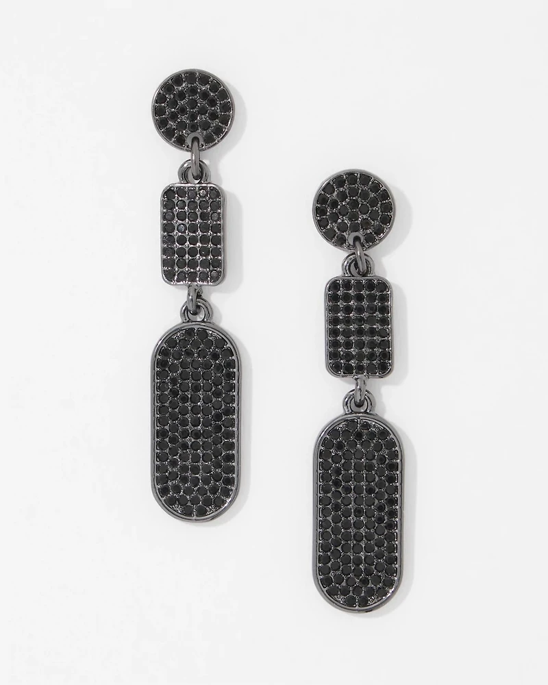 Hematite + Pavé Earrings