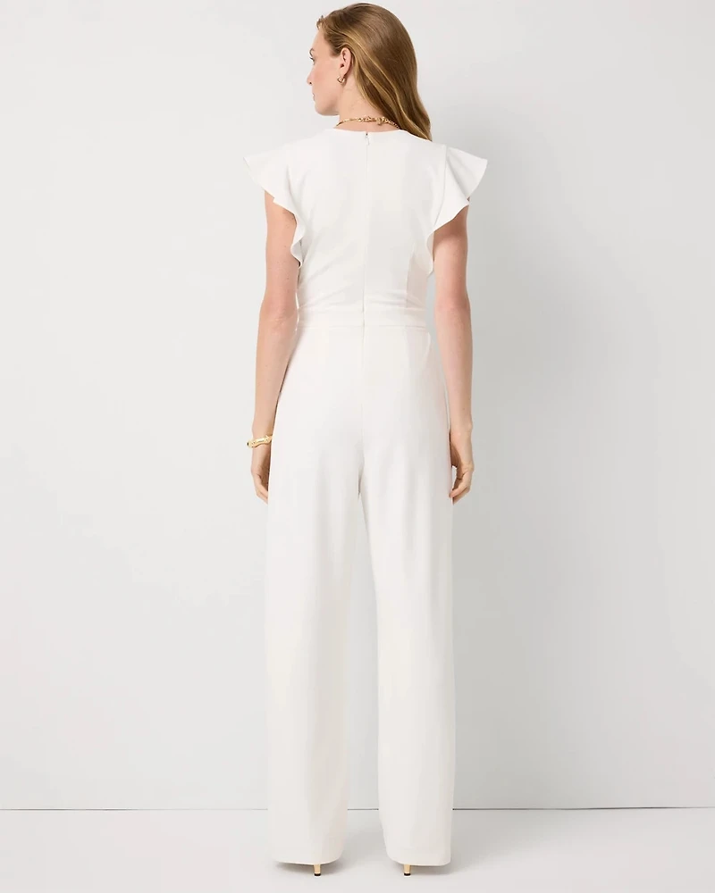 Petite Knit Crepe Jumpsuit