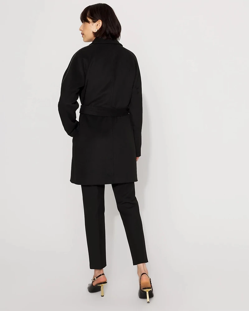 Embellished Wool-Blend Coat