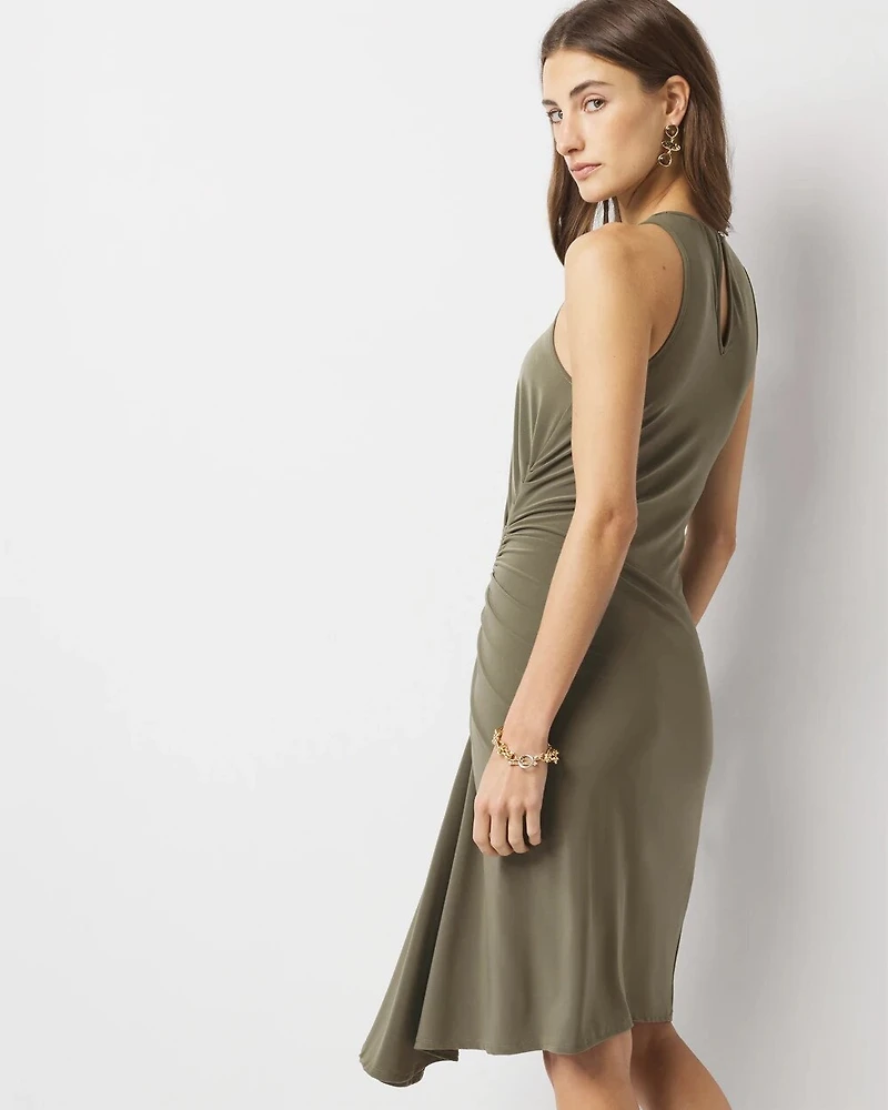 Petite Asymmetric Ruched Mini Dress