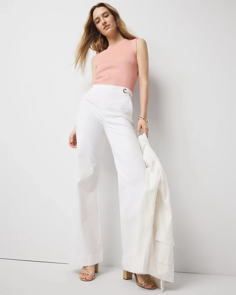 WHBM FORME™ Ribbed Stretch Ruched Side Tank