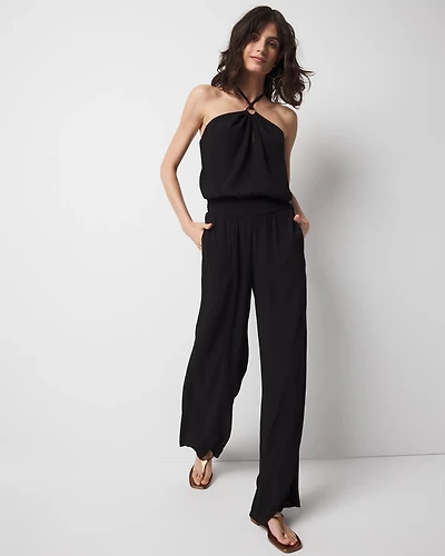 Halter O-Ring Jumpsuit Coverup