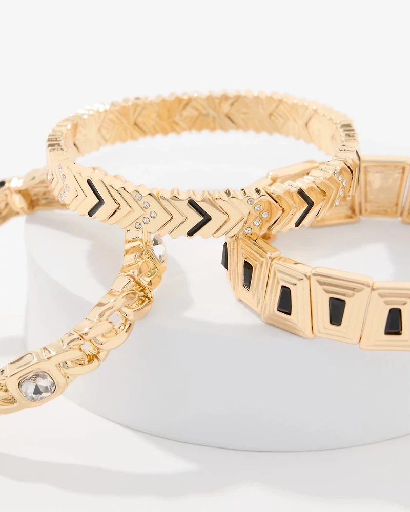 Set of Three Stretch Bracelets