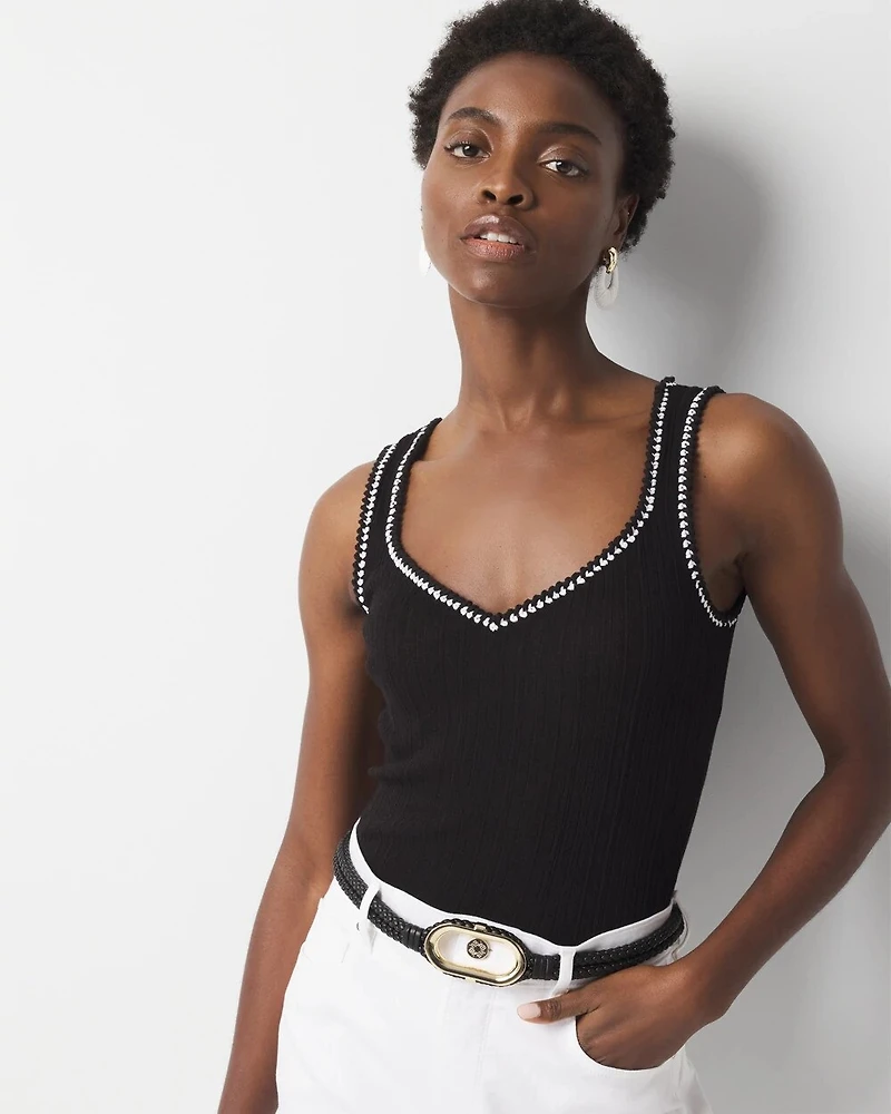 Braided Trim Sweater Tank