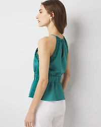 Linen-Blend Halter Top
