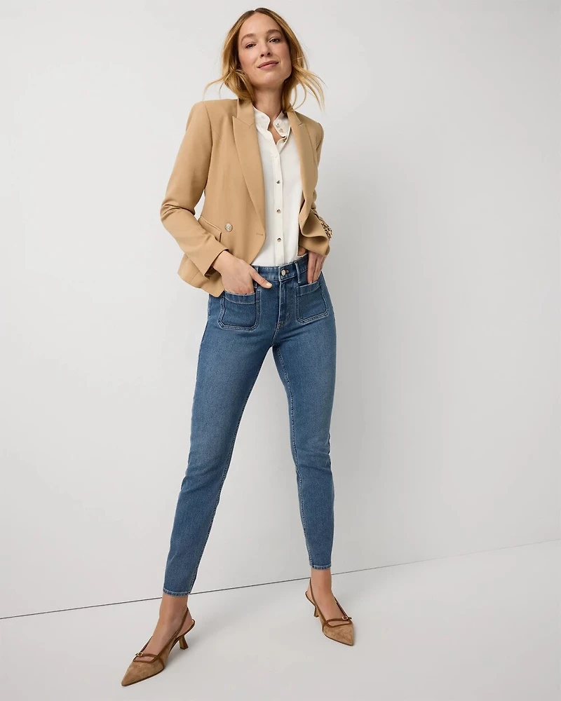 Petite Patch Pocket Skinny Ankle Jean