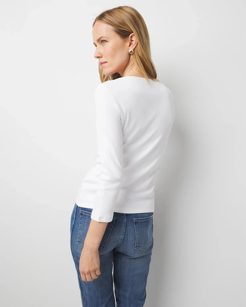 WHBM FORME™  Ribbed Stretch Boatneck Top