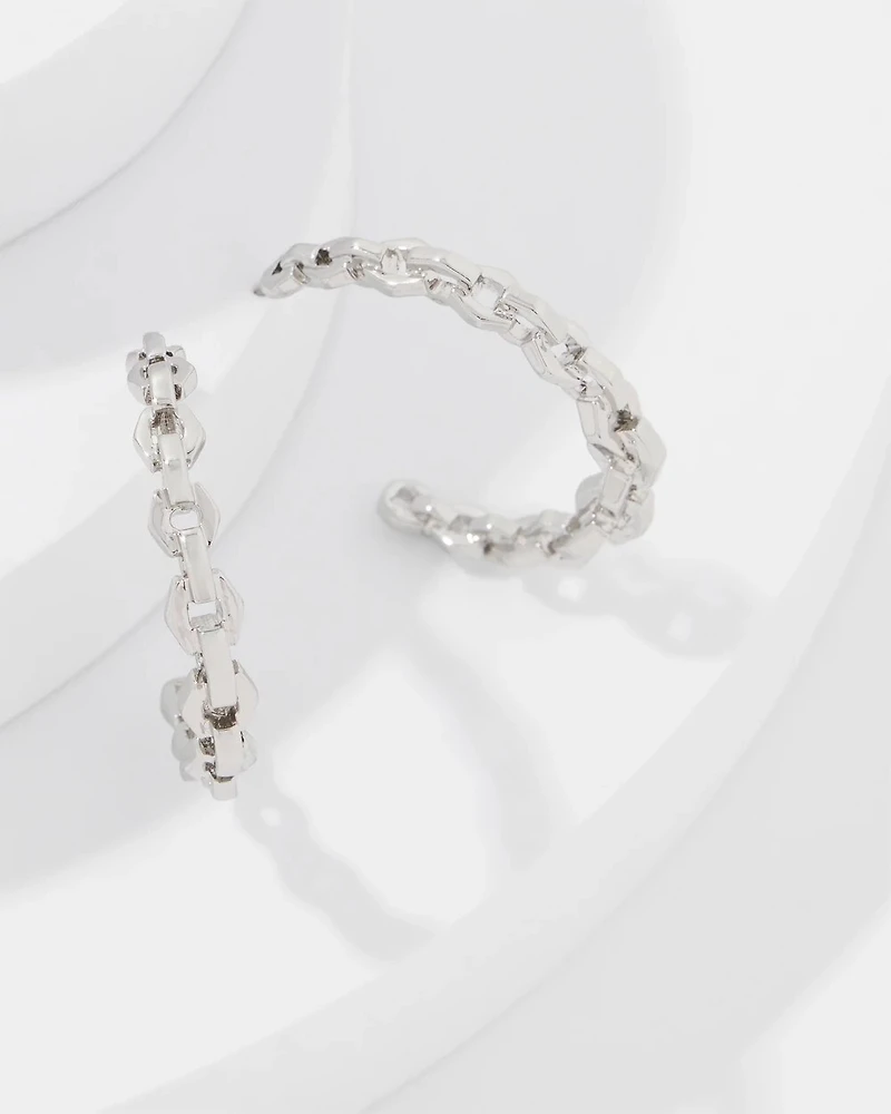 Geometric Links Hoop Earrings