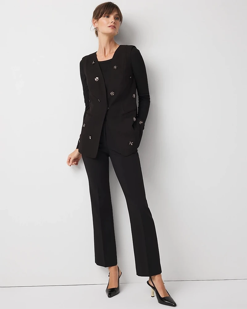 Embellished Crepe Vest