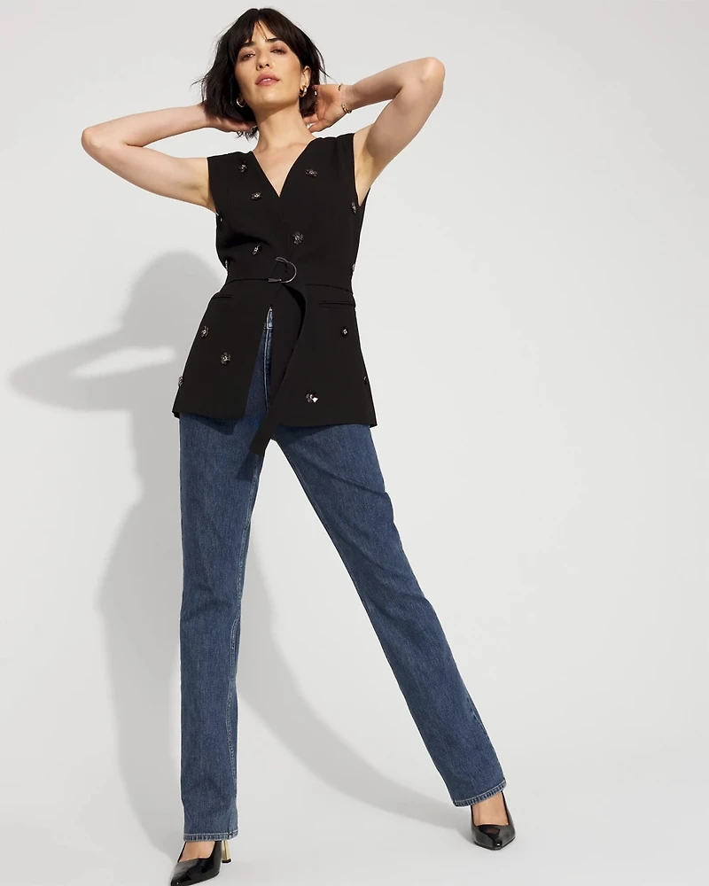 Embellished Crepe Vest
