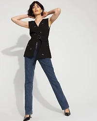 Embellished Crepe Vest