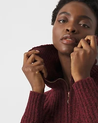 Half-Zip Boucle Sweater