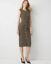 Button Front Midi Dress