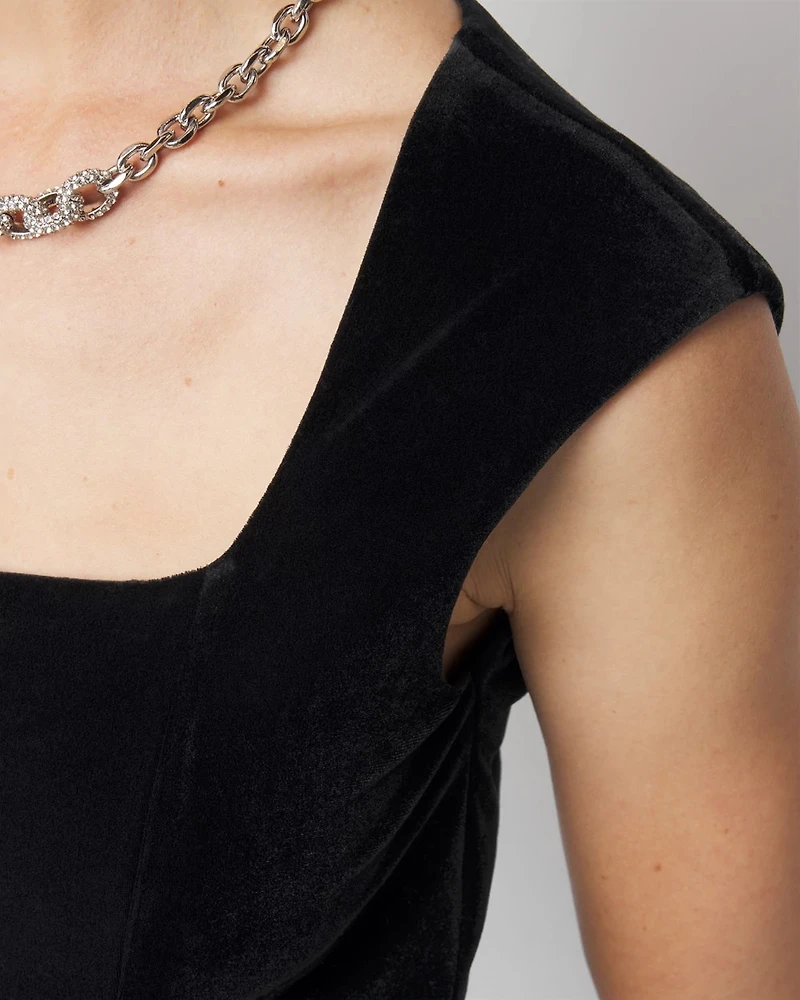 Velvet Cap Sleeve Top