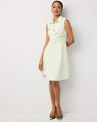 Faux Front Twist Shirt Dress