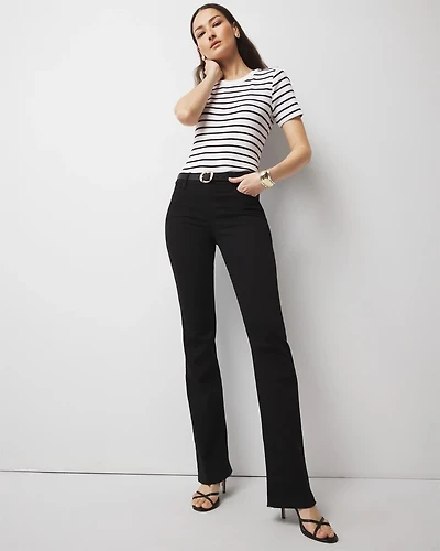 Petite Raw Hem Bootcut 5-Pocket Jean