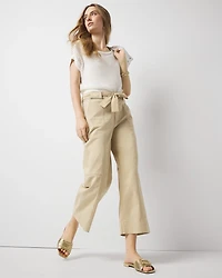 Extra High-Rise Pret Belted Wide Leg Cropped Pant