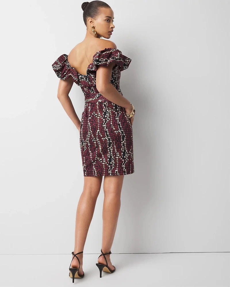 Off-the-Shoulder Poplin Mini Dress