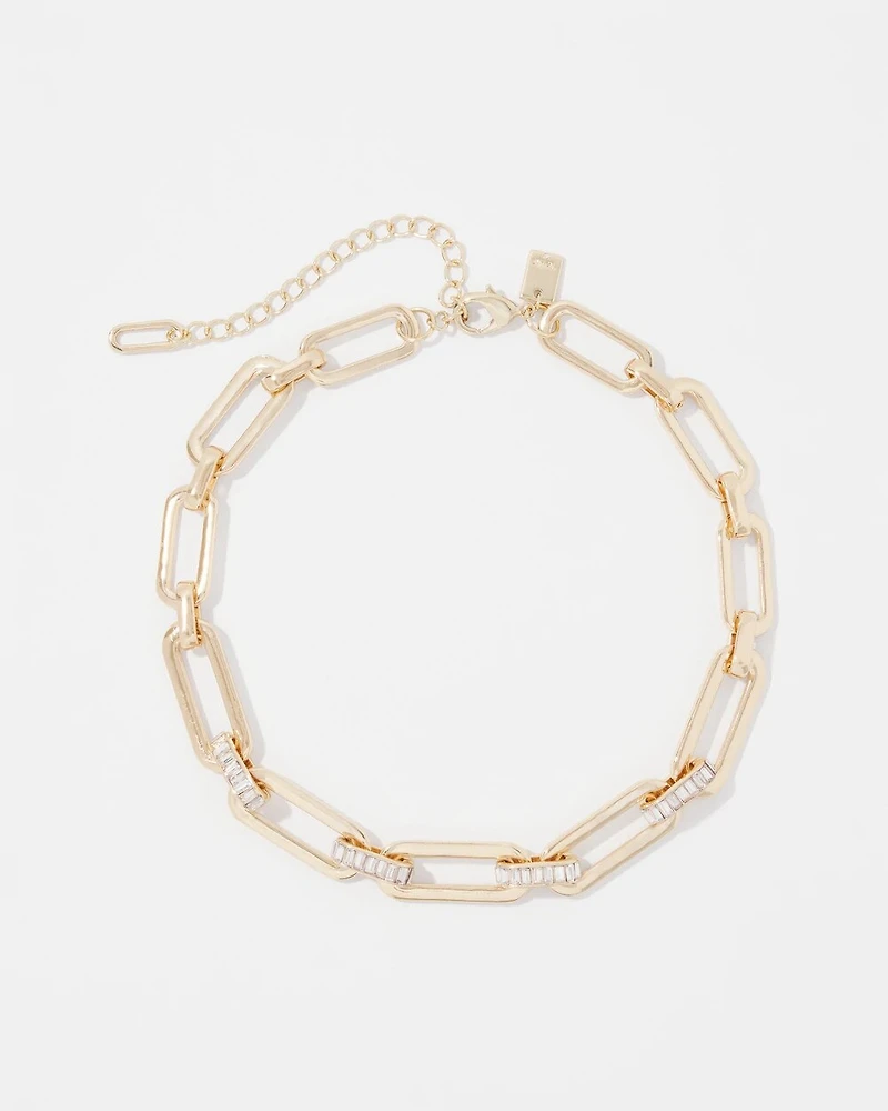 Elongated Links Single Strand Necklace