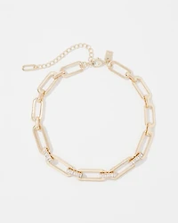 Elongated Links Single Strand Necklace