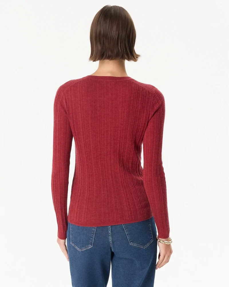 Ribbed Henley Sweater
