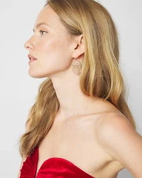 Art Deco Goldtone Pavé Drop Earrings