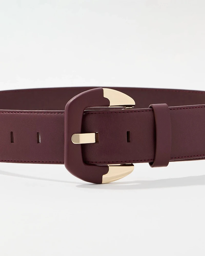Faux Leather Wide Waist Belt