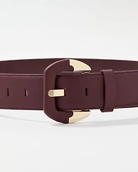 Faux Leather Wide Waist Belt