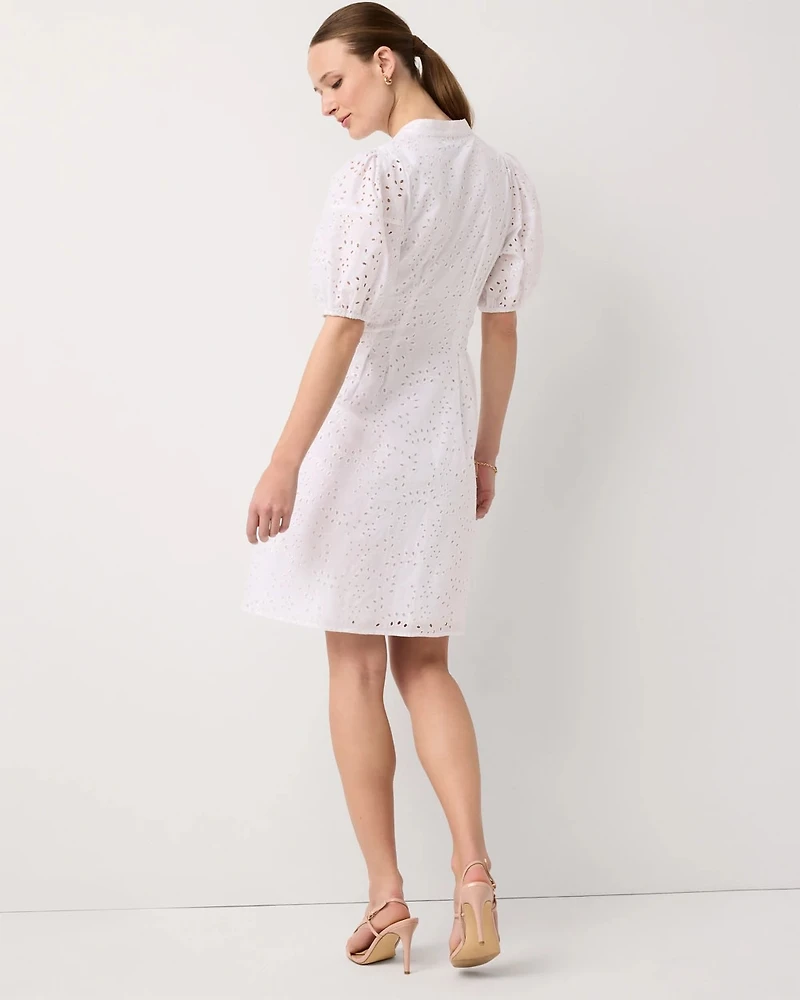Eyelet Cotton Mini Dress