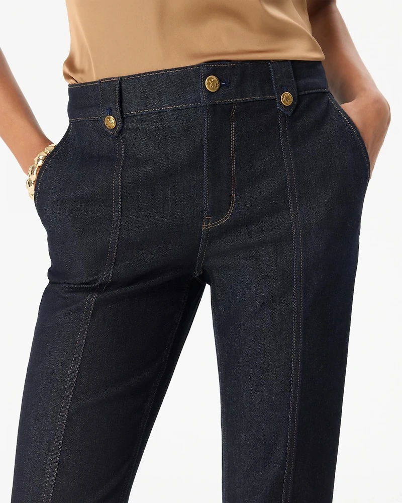 Cuffed High-Rise Flare Jean