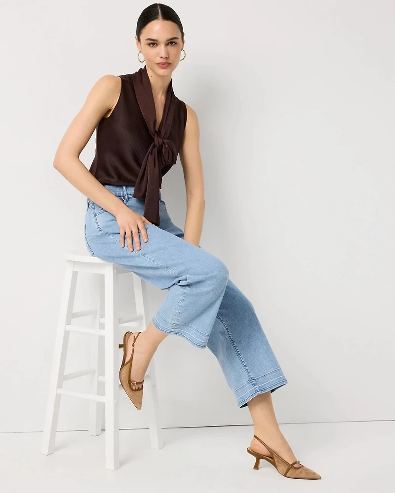 Featherweight High Rise Wide Leg Cropped Jean
