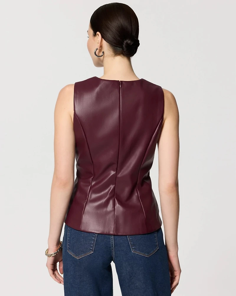 Faux Leather Top