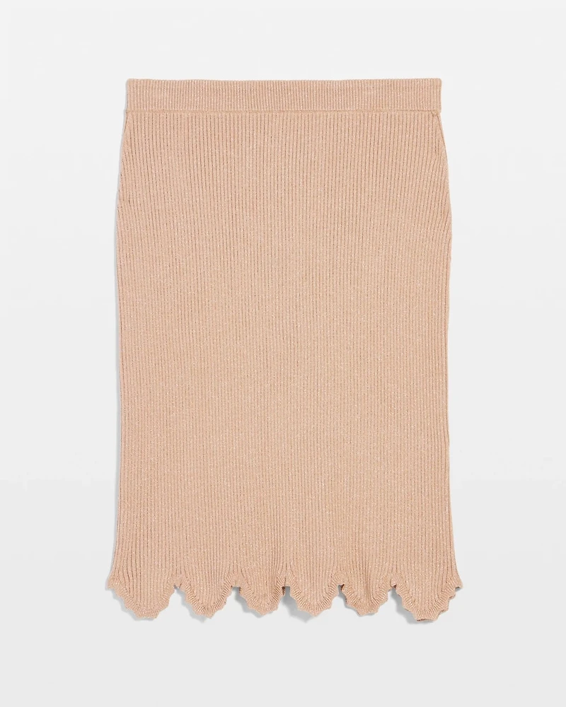 Scalloped Shimmer Sweater Skirt