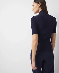 Elbow Sleeve Mock Neck Sweater