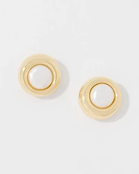 Gold + Pearl Stud Earrings