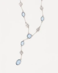 Denim Blue Glass Stone Y-Necklace