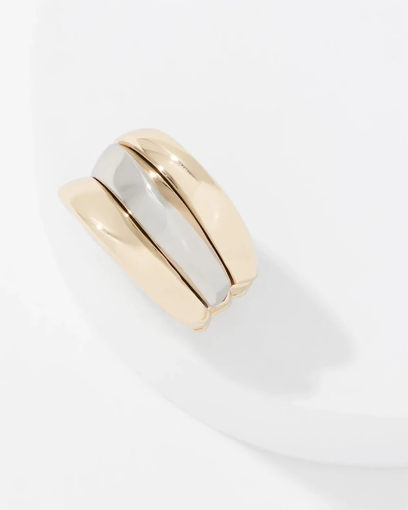Sculptural Wave Stretch Ring