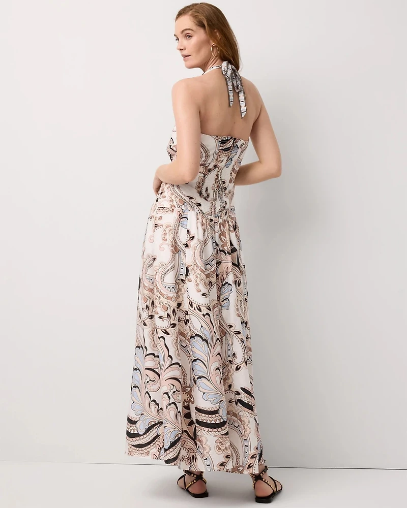 Halter-Tie Maxi Dress