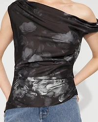 Off-the-Shoulder Satin Top