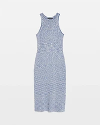 Space-Dye Ribbed Midi Dress with Lurex