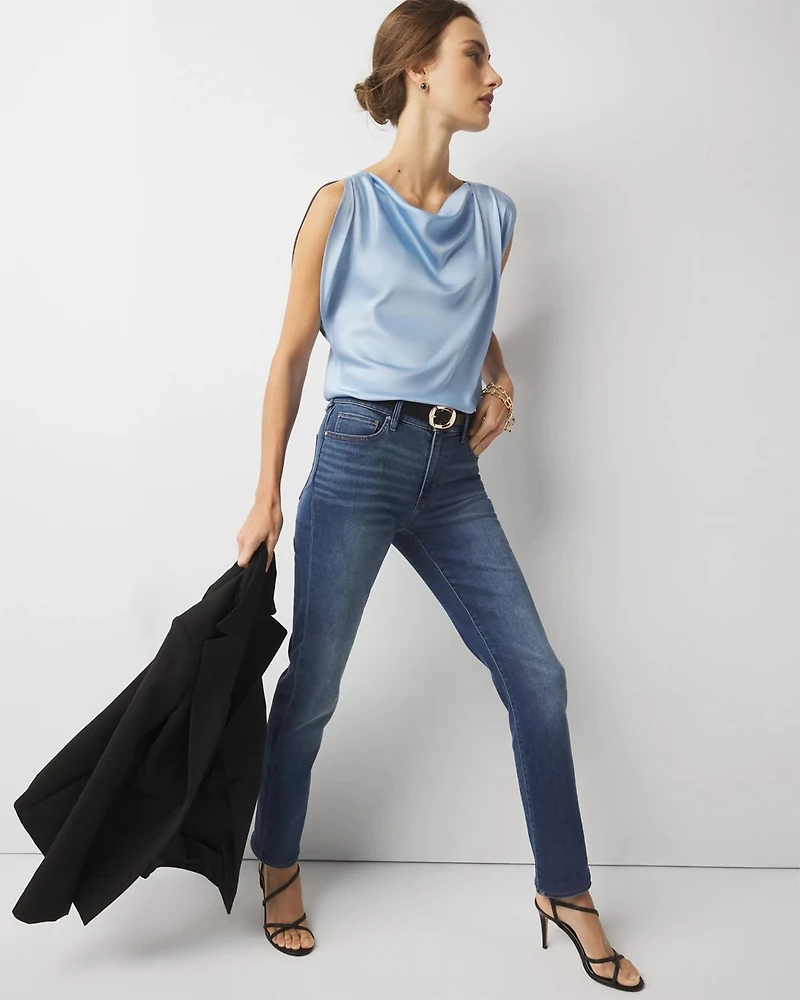 Satin Petal Sleeve Blouse