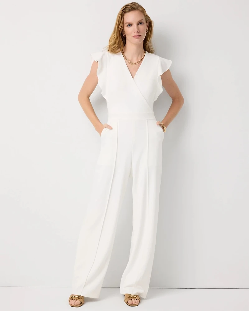 Petite Knit Crepe Jumpsuit
