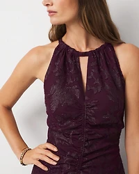 Jacquard Halter Midi Dress