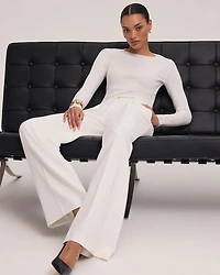 Crepe Pleated Wide Leg Pant