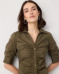 Ruched Shirt Dress