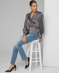 Satin Wrap Blouse